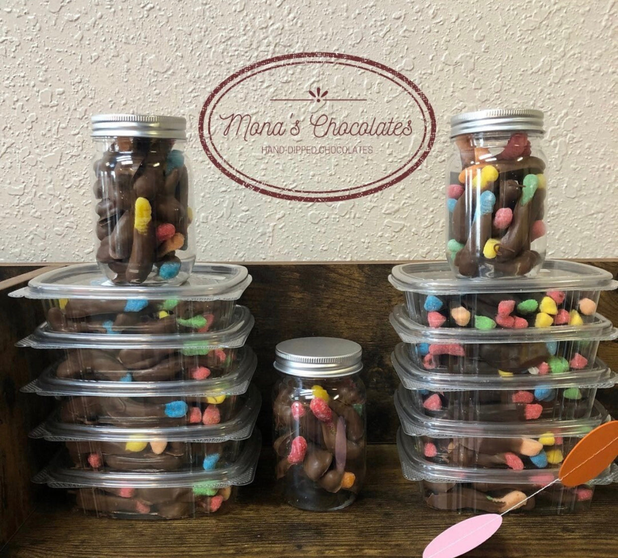 Chocolate Dipped Sour Gummi Candy Worms