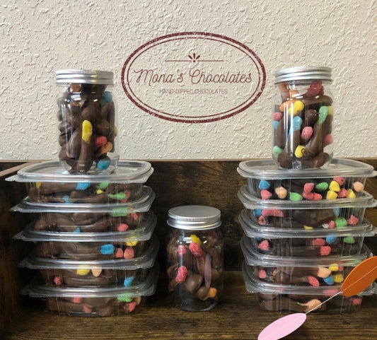 Chocolate Dipped Sour Gummi Candy Worms